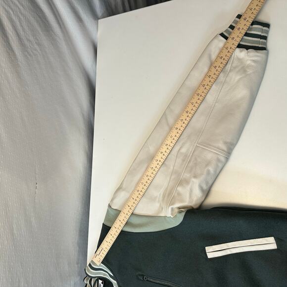 Nike Sportswear Destroyer Womens XS Jacket Wool Leather Varsity Green FN3672 - Picture 15 of 15